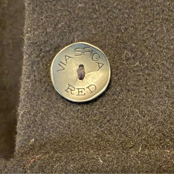 Black Via Spiga Wool Peacoat w/ floral lining! Belted waist and longer length! - Picture 5 of 6